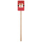 Red Western Wooden 6.25" Stir Stick - Rectangular - Single Stick