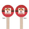 Red Western Wooden 6" Stir Stick - Round - Double Sided - Front & Back