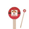 Red Western Wooden 7.5" Stir Stick - Round - Closeup