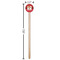 Red Western Wooden 7.5" Stir Stick - Round - Dimensions