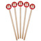 Red Western Wooden 7.5" Stir Stick - Round - Fan View