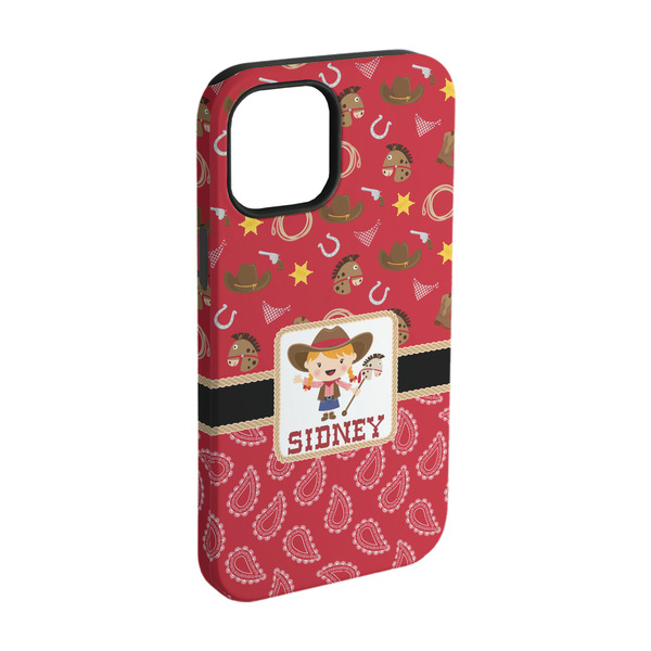 Custom Red Western iPhone Case - Rubber Lined - iPhone 15 (Personalized)