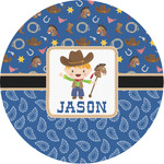 Blue Western Multipurpose Round Labels - 1" (Personalized)