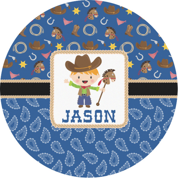 Custom Blue Western Multipurpose Round Labels - 1" (Personalized)