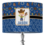 Blue Western 16" Drum Lamp Shade - Fabric (Personalized)