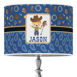 Blue Western Drum Lamp Shade (Personalized)