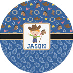 Blue Western Multipurpose Round Labels - 3" (Personalized)