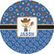 Blue Western 3" Multipurpose Round Labels - Single Sticker