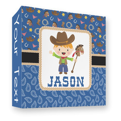 Blue Western 3 Ring Binder - Full Wrap - 3" (Personalized)