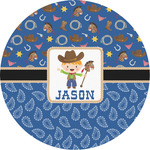 Blue Western Multipurpose Round Labels - 4" (Personalized)