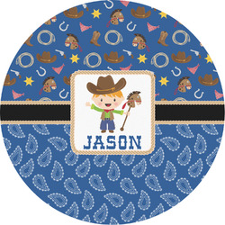 Blue Western Multipurpose Round Labels - 4" (Personalized)