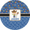 Blue Western 4" Multipurpose Round Labels - Single Sticker