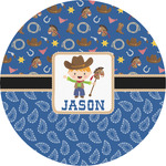 Blue Western Multipurpose Round Labels - 5" (Personalized)