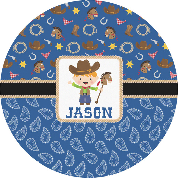 Custom Blue Western Multipurpose Round Labels - 5" (Personalized)