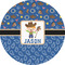 Blue Western 5" Multipurpose Round Label - Single Sticker