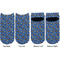 Blue Western Adult Ankle Socks - Double Pair - Front and Back - Apvl