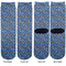 Blue Western Adult Crew Socks - Double Pair - Front and Back - Apvl