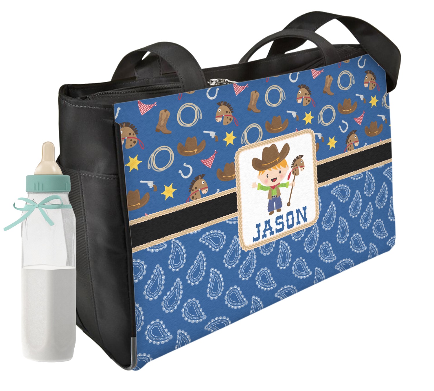 Blue Western Diaper Bag (Personalized) YouCustomizeIt