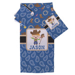 Blue Western Bath Towel Set - 3 Pcs (Personalized)