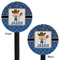 Blue Western Black Plastic 5.5" Stir Stick - Double Sided - Round - Front & Back