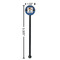 Blue Western Black Plastic 5.5" Stir Stick - Round - Dimensions