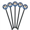 Blue Western Black Plastic 5.5" Stir Stick - Round - Fan View