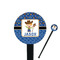 Blue Western Black Plastic 7" Stir Stick - Round - Closeup