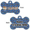 Blue Western Bone Shaped Dog Tag - Front & Back