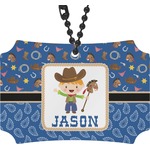 Blue Western Rear View Mirror Ornament (Personalized)