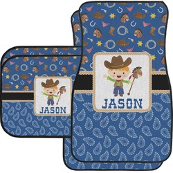 Blue Western Car Floor Mats Set - 2 Front & 2 Back (Personalized)