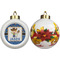 Blue Western Ceramic Christmas Ornament - Poinsettias (APPROVAL)