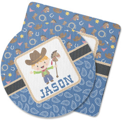 Blue Western Rubber Backed Coaster (Personalized)