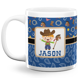 Blue Western 20 Oz Coffee Mug - White (Personalized)