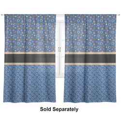 Blue Western Curtain Panel - Custom Size