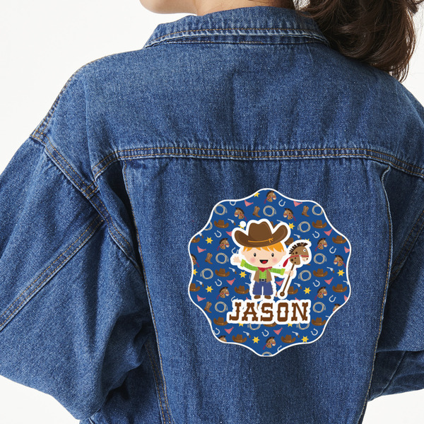 Custom Blue Western Twill Iron On Patch - Custom Shape - 2XL - Set of 4 (Personalized)