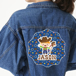 Blue Western Twill Iron On Patch - Custom Shape - 3XL (Personalized)