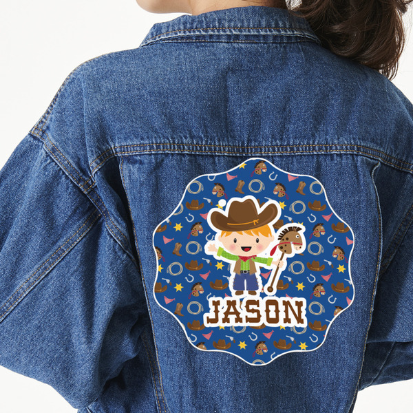 Custom Blue Western Twill Iron On Patch - Custom Shape - 3XL (Personalized)