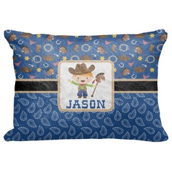 Blue Western Decorative Baby Pillowcase - 16"x12" (Personalized)