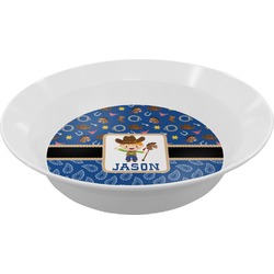 Blue Western Melamine Bowl - 12 oz (Personalized)