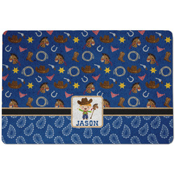 Blue Western Dog Food Mat w/ Name or Text