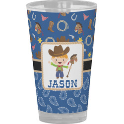 Blue Western Pint Glass - Full Color (Personalized)