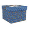 Blue Western Gift Boxes with Lid - Canvas Wrapped - Large - Front/Main