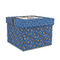 Blue Western Gift Boxes with Lid - Canvas Wrapped - Medium - Front/Main