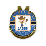 Blue Western Golf Ball Marker - Hat Clip - Gold