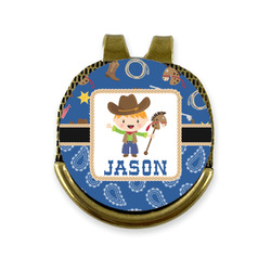 Blue Western Golf Ball Marker - Hat Clip - Gold