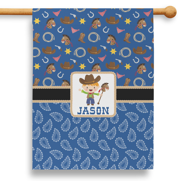 Custom Blue Western 28" House Flag (Personalized)