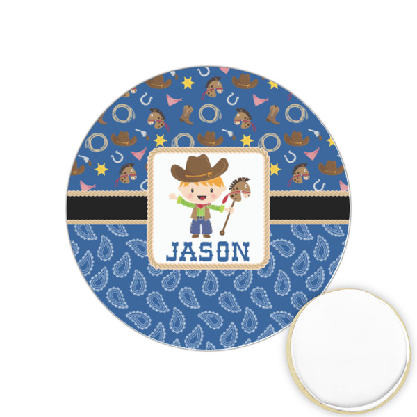 Custom Blue Western Printed Cookie Topper - 1.25" (Personalized)