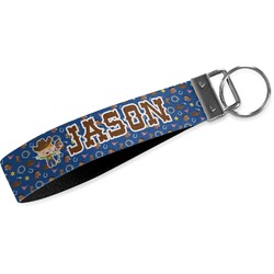 Blue Western Webbing Keychain Fob - Large (Personalized)