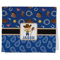 Blue Western Kitchen Towel - Poly Cotton w/ Name or Text