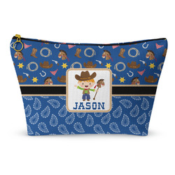Blue Western Makeup Bag - Large - 12.5"x7" (Personalized)